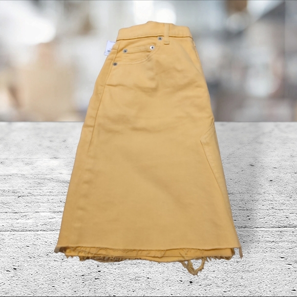Gap yellow denim skirt size 6 28 T - Picture 6 of 11